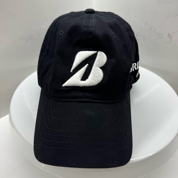 Bridgestone Black Golf Cap Tour B strapback Hat - Picture 1 of 7